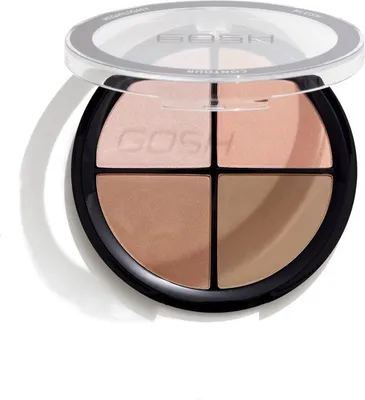 Obrázek produktu pro GOSH Contour'n Strobe Kit, Univerzální, Všechny odstíny pleti, Light, Neutrální, Dávkovač, Stlačený pudr