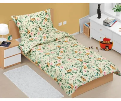 Immagine prodotto di Biancheria da letto in cotone per bambini, taglia junior - 140x200 cm. Coperta: 70x90 cm - color beige
