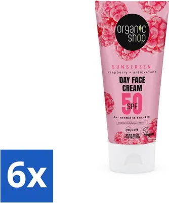 Image de Organic Shop - Protection solaire visage SPF 50 - Peau normale - 50 ml - Pack avantage - 6 pièces