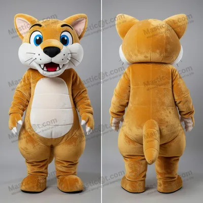 Image de Mascotte MASTICOT Thylacosmilus Doré en Peluche