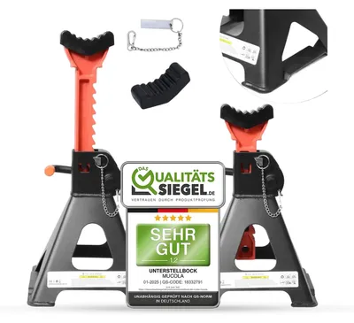 Produktbild von 2× Unterstellbock 6 t – Wagenheber Stützbock Set 6000 kg, höhenverstellbar