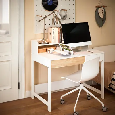 Image de Bureau - Bureau informatique - Bureau d'étude - Table de travail - Bureau d'écriture - Compact : 100x59x95 cm