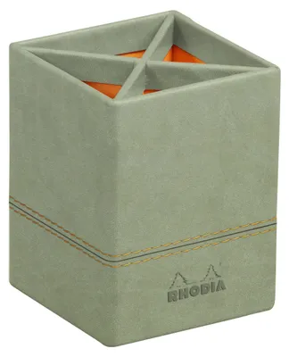 Productafbeelding van Rhodia Rhodiarama pennenhouder van kunstleer, 8x8x11 cm - Seladon 194531C