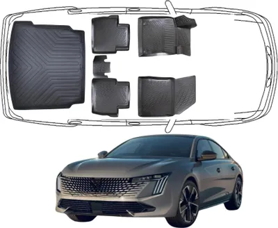 Produktbild von 3D Fußmatten & Kofferraumwanne Auto Set Kompatibel mit Peugeot 508 II Sedan Limousine 2018-2025