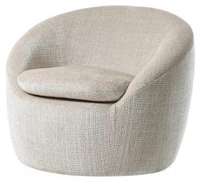 Produktbild von riess-ambiente Drehbarer Design Sessel ALPINE beige Strukturstoff 360° mit Armlehnen Lesesessel Relaxsessel