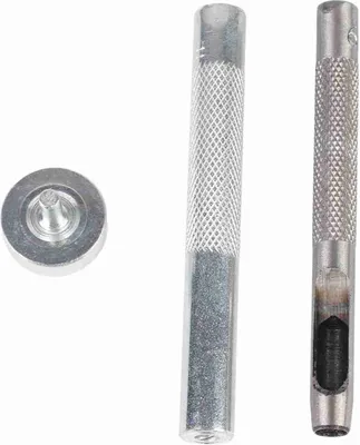Produktbild von 100 Sets Ösensatz mit Ösen Unterlegscheiben 0,236 Zoll 3PCS Installationswerkzeuge Silber Metallösen für Stoff Leder Kleidung Tarps