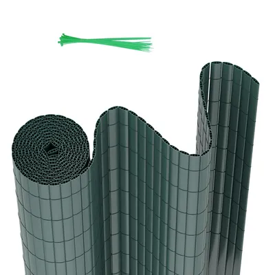 Produktbild von Yakimz PVC Sichtschutzmatte Outdoor Balkonverkleidung Wetterfest UV-Schutz Sichtschutzzaun Balkon Terrasse Windschutz Sichtschutz  für Balkon Garten Markise Zaun Terrasse mit Kabelbindern Grün 140x700cm