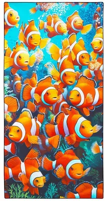 Obrázok produktu pre Plážový uterák z mikrovlákna, 90x180 cm, motív klovna, rýchlo schnúci, s vreckom