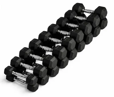 Immagine prodotto di PH Fitness 2.5 kg t/m 30 kg Set di manubri esagonali in gomma – impugnatura antiscivolo, protezione per pavimenti, ideale per allenamento di forza, bodybuilding e crossfit