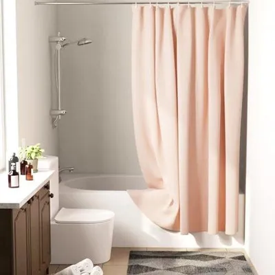 Obrázek produktu pro Voděodolná sprchová závěsa, 180x180 cm, odolná proti plísním, polyester, 10 háčků, omyvatelná, rychle schnoucí