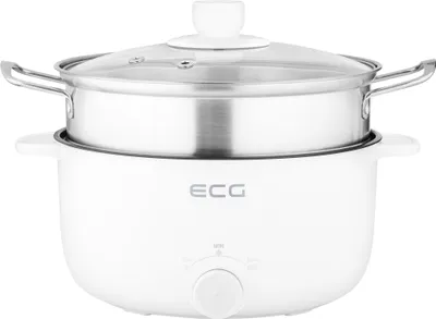 Obrázok produktu pre ECG EH 1886 Double | Elektrická panvica | Biela | 3 l | 2 úrovne výkonu | 450/900 W |
