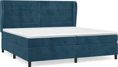 Produktbild von vidaXL Boxspringbett mit Matratze Dunkelblau 200x200 cm Samt