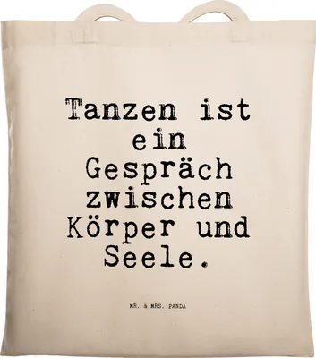 Produktbild von Mr. & Mrs. Panda canvas tasche Tanzen ist ein Gespräch... - Transparent - Geschenk, Jutebeutel, Spruch Sprüche Weisheiten Zitate Lustig Weisheit Worte, Freundin, Tote Bag