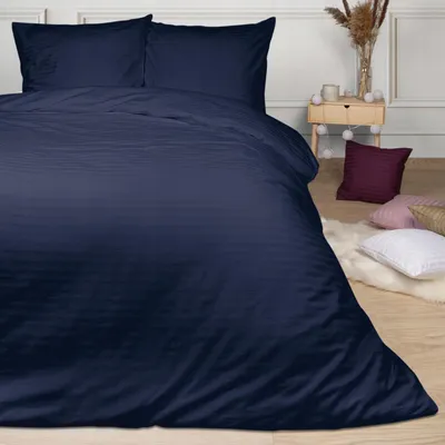 Obrázok produktu pre Darymex CIZGILI Navy Blue bavlnený satén posteľná bielizeň 200x220