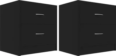 Produktbild von Nachttische 2 Stk. Schwarz 40x30x40 cm Holzwerkstoff