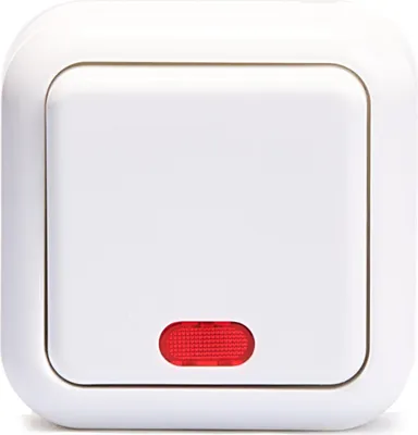 Produktbild von Schalter McPower ''Finery'', 250V/10A, AP, weiß, mit Kontrollleuchte