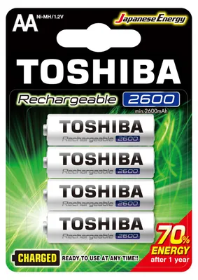 Produktbild von Wiederaufladbare Batterien READY TO USE AA 2600mAh Blister mit 4 Stk. TOSHIBA