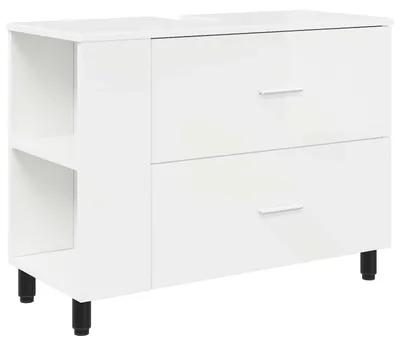 Immagine prodotto di Mobiletto da bagno Bianco Lucido 80 x 35 x 60 cm