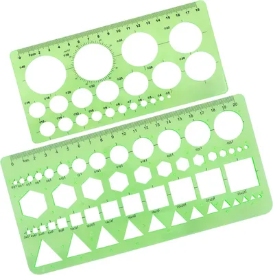 Produktbild von 2 Stück Kreis Schablonen – Geometrische Vorlagen für Büro und Schule, Quilling Schablonen, Grün