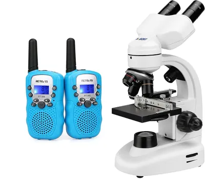 Produktbild von Retevis RT388 Walkie Talkei Kinder, Spielzeug mit großer Reichweite für 3-12 Jahre, und Svbony SV605 Mikroskop, 80x-1600x Binokulares Mikroskop