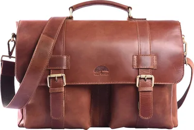 Produktbild von WILD WOODS - WILD WOODS - Aktentasche Leder XL mit Laptopfach 15,6 Zoll große Ledertasche zum Umhängen aus Rindsleder in Cognac