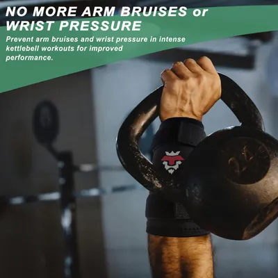 Obrázok produktu pre Chrániče zápästia na kettlebell, 7 mm polstrovanie, nastaviteľné remienky, pár, pre fitness