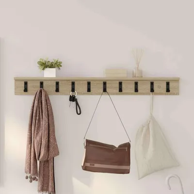 Zdjęcie produktu dla Maison Exclusive – szafka nocna do zawieszenia na ścianie z drewna dębowego Sonoma, 100 x 10,5 x 10,5 cm