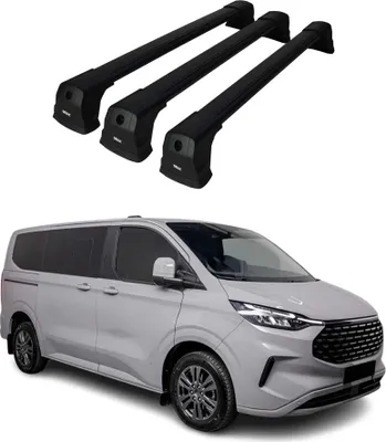 Produktbild von Dachträger Grundtäger für VW Transporter T7 2024-2025 75kg Alu Schwarz 3tlg