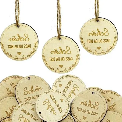 Produktbild von Holzdekoration 4cm runde Hänger Selbstmacherei