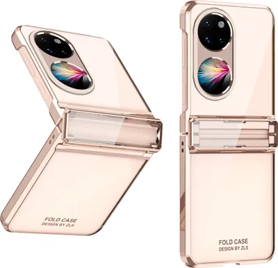 Produktbild von Hülle für Huawei P50 Pocket Ultradünne Überzug Kristall Klar Schutzhülle mit Scharnierschutz Roségold