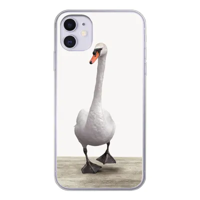 Produktbild von MuchoWow® Handyhülle Schutzhülle Hülle für iPhone 11 Schwan - Tiere - Vogel - Jungen - Mädchen - Kinder Silikon Softcase Handy Hülle - Handytasche