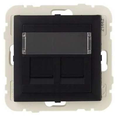Produktbild von EFAPEL LOGUS90 Computer-Steckdose Schwarz 90442KXPM