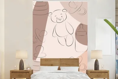 Produktbild von MuchoWow® Fototapete für Wohnzimmer oder Schlafzimmer Wandtapete Vinyl Motivtapete Baby - Schnittmuster - Kinder - 225x350 cm - Schlafzimmer tapete