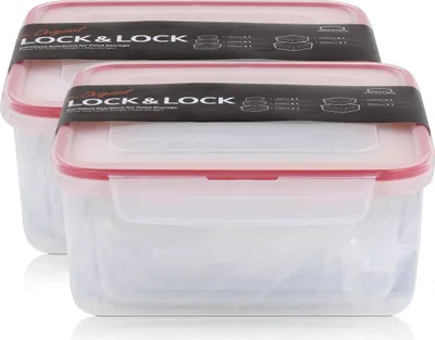 Produktbild von Lock&Lock HPL980CLQ5 Frischhaltedosen 5er Set - Luft & Wasserdicht (2er Pack)