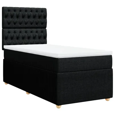 Produktbild von Boxspringbett mit Matratze Schwarz 80x200 cm Stoff