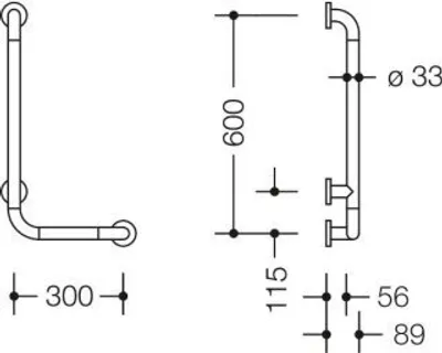 Produktbild von HEWI 801.22B100 95 Winkelgriff Ser 801, matt, d:33,