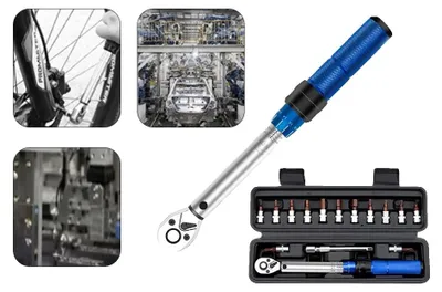 Produktbild von Fahrrad-Drehmomentschlüssel, Drehmomentbereich 2-24 N·m, 1/4 Zoll Antrieb, 15-teiliges Set, präzise Kalibrierung +/- 4%, Ratschenmechanismus