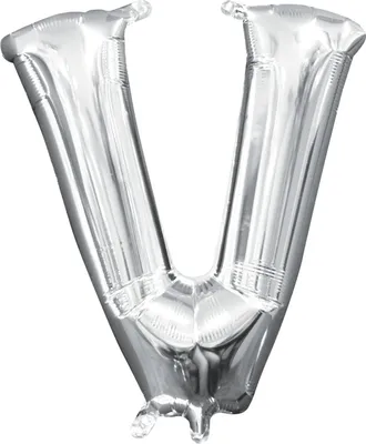 Image de Amscan 3305411 - MiniShape Lettre V Argent Ballon de baudruche