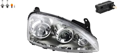 Produktbild von Johns, Scheinwerfer passend für Opel Corsa C 7/03-09 Rechts + Leuchtmittel + Stellmotor 6207115 93178195 1216176 1216292 93177647 93188580