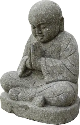Produktbild von Stonox Shaolin Mönch Figur Nizamabad Geste der Demut Basanit 50 cm