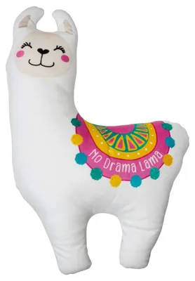 Plüschkissen Lama, Figurenkissen, 42x30 cm, bunt