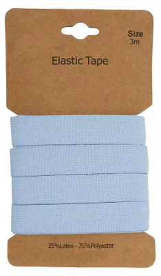 Gummiband 3m x 15mm Gummilitze Gummi elastisches Band Wäscheband babyblau