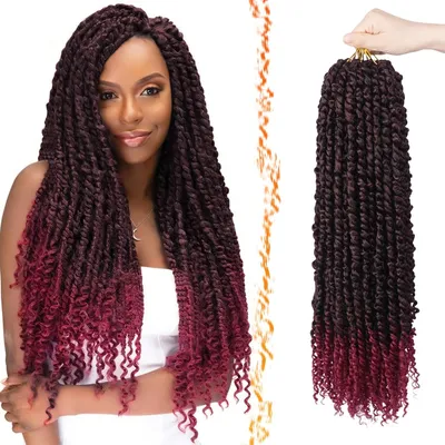 Obrázek produktu pro Syntetické vlasy, copánky "Passion Twist", 8 sad, černá a růžová, 56 cm