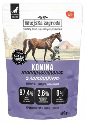 Obrázek produktu pro Wiejska Zagroda Konina jednobiałková mokrá krmiva pro psy 500g