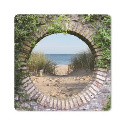 Produktbild von MuchoWow® Mauspad Mousepad Aussicht - Strand - Düne - Sommer 30x30 cm - Mousepads - Maus Mat - Pad - Mausunterlage - Gaming