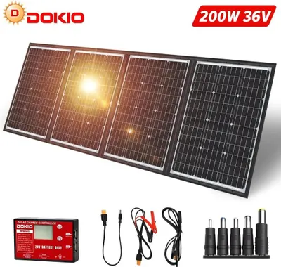 Produktbild von Solarmodul - Tragbar faltbar - 36 V 200 W - Monokristallin - Flexibel - 36 Zellen - Digitaltarn