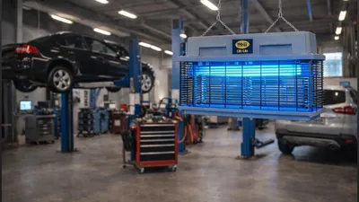 Zdjęcie produktu dla Lampa owadobójcza rażąca elektryczna muchy owady 2x20W UV A do 430 m2 przemysłowa rolnicza MO EL CRI 307A