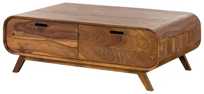 Produktbild von MASSIVMOEBEL24.DE Couchtisch Sheesham 120x70x40 hellbraun lackiert MAILAND #135