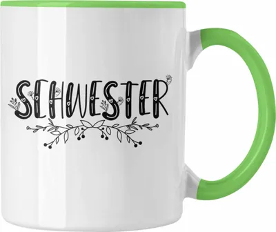 Produktbild von Trendation - Lieblingsschwester Tasse Geschenk für Schwester Spruch Schwester Kaffeetasse Geschenkidee Sprüche (Grün)