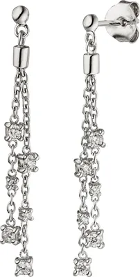 Produktbild von Ohrhänger 925 Sterling Silber 12 Zirkonia Ohrringe Ohrstecker Silberohrringe